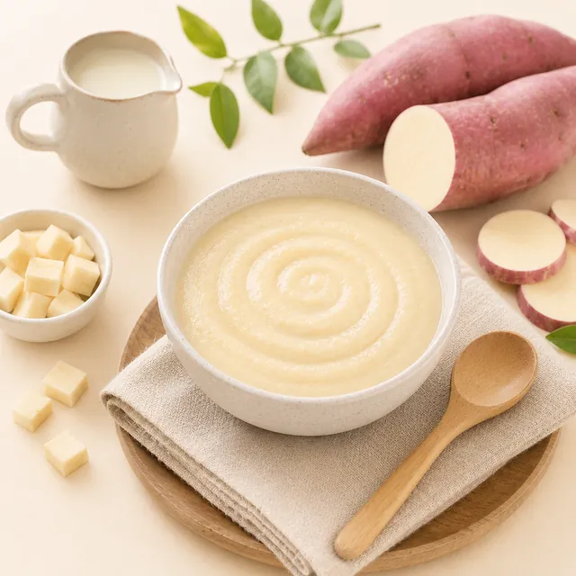 A bowl of creamy sweet potato porridge